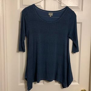 EUC Niche Nilgun Derman 3/4 Sleeve Blue/Black Top, Size M. A must see!